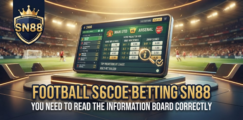 FOOTBALL SCORE BETTING SN88 You need to read the information board correctly