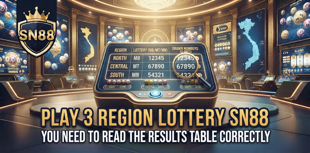 Play 3 Region Lottery SN88 You need to read the results table correctly