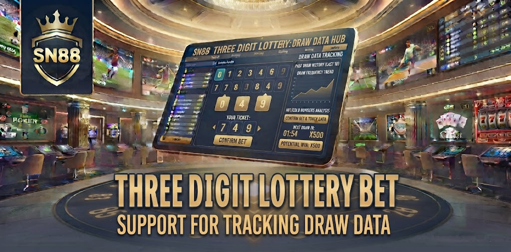 Three digit lottery bet support for tracking draw data