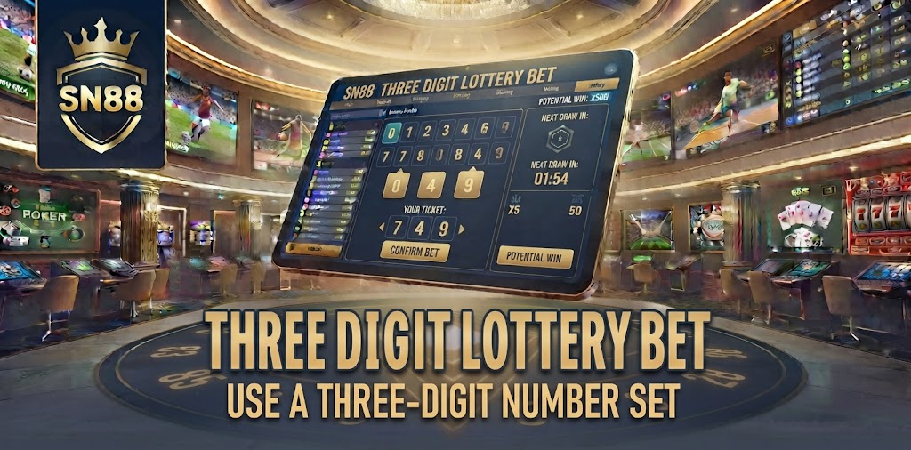 Three digit lottery bet use a three-digit number set